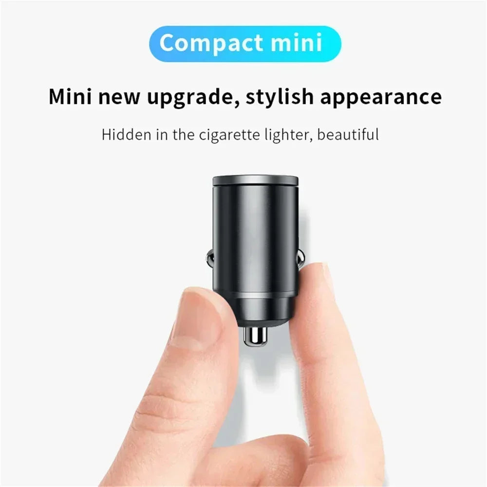 200W Mini Car Charger PD Type C Fast Charging For IPhone QC 3.0 USB C Car Mobile Phone Charger For Samsung Xiaomi Huawei